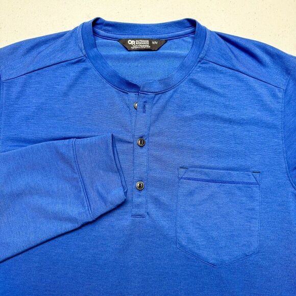 Outdoor Research Aberdeen‎ Henley Shirt Mens Medium Blue Outdoor Gorpcore Camp - Picture 1 of 15